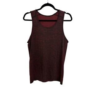 Lululemon Top Mens Small Metal Vent Tech Tank Oxblood Black Training Gym Workout